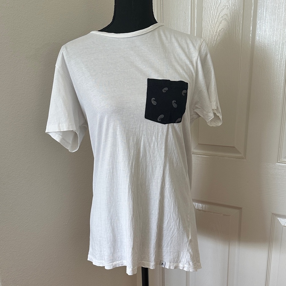 Wesc White Tee with Black Pocket